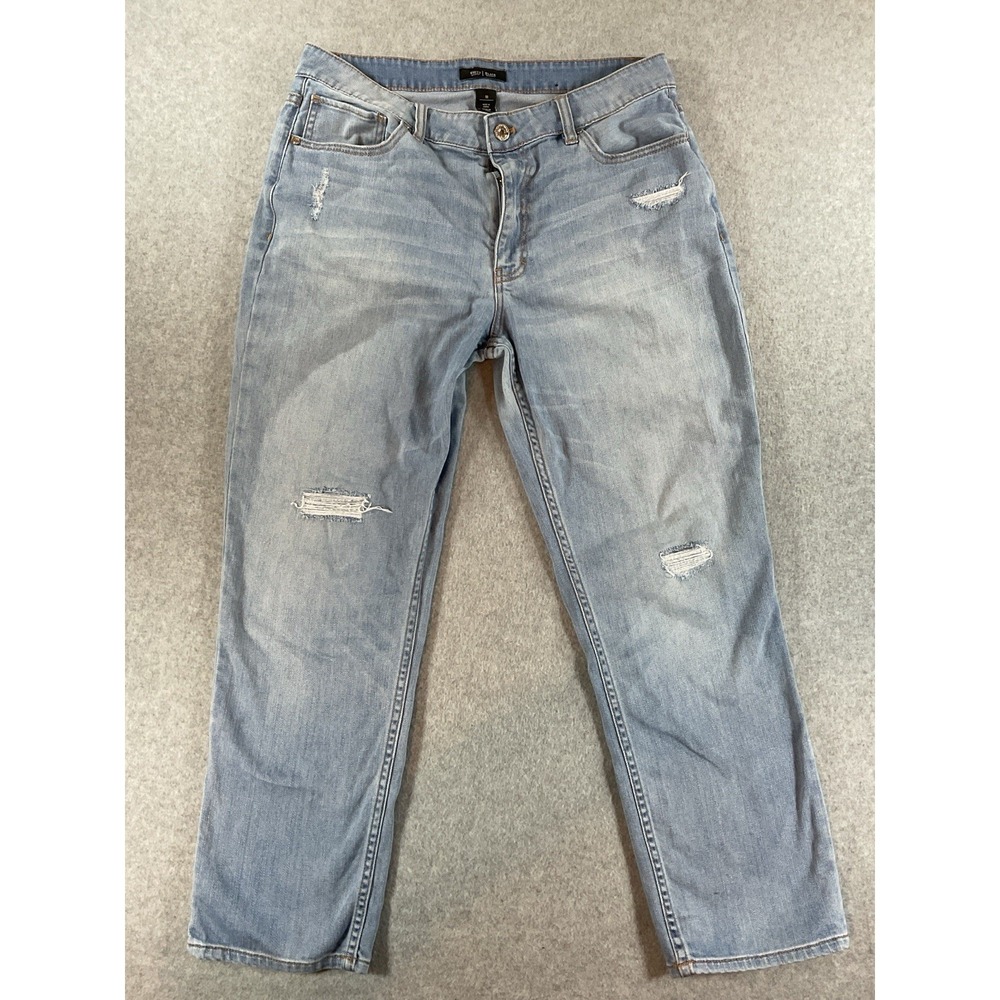 White House Black Market Ripped Jeans Sz 10 #422